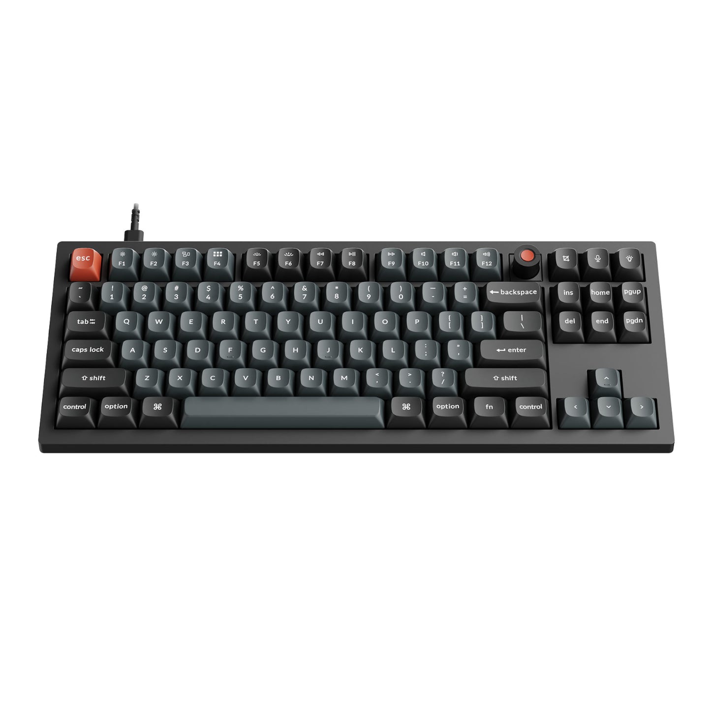 Keychron V3 Ultra 80% 8K Red Switch Hot-Swap RGB Wireless Keyboard - Black - alternate product view 3