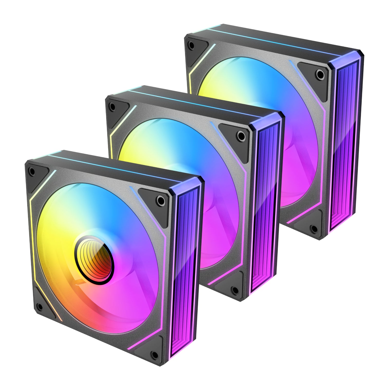 Antec VISION PWM 120mm ARGB Reverse Infinity Mirror Case Fan 3 Pack Black - alternate product view 2