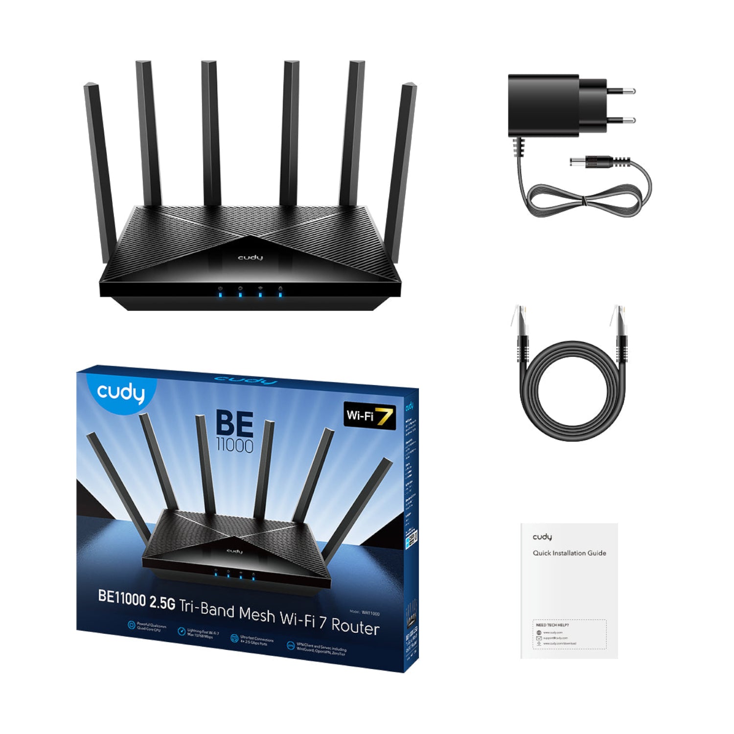 Cudy BE11000 Wi-Fi7 Gigabit Mesh Router - alternate product view 3