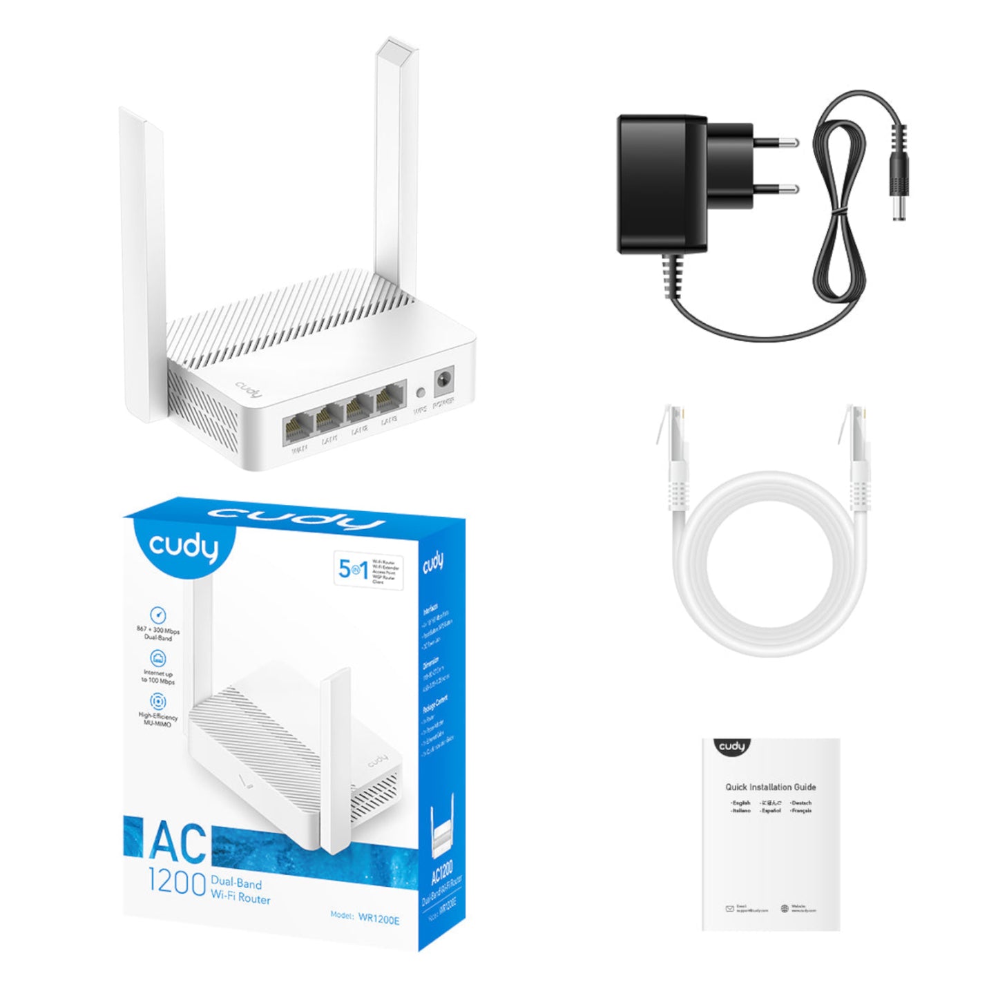 Cudy AC1200 Dual-Band Wireless Wi-Fi Router – White - alternate product view 5