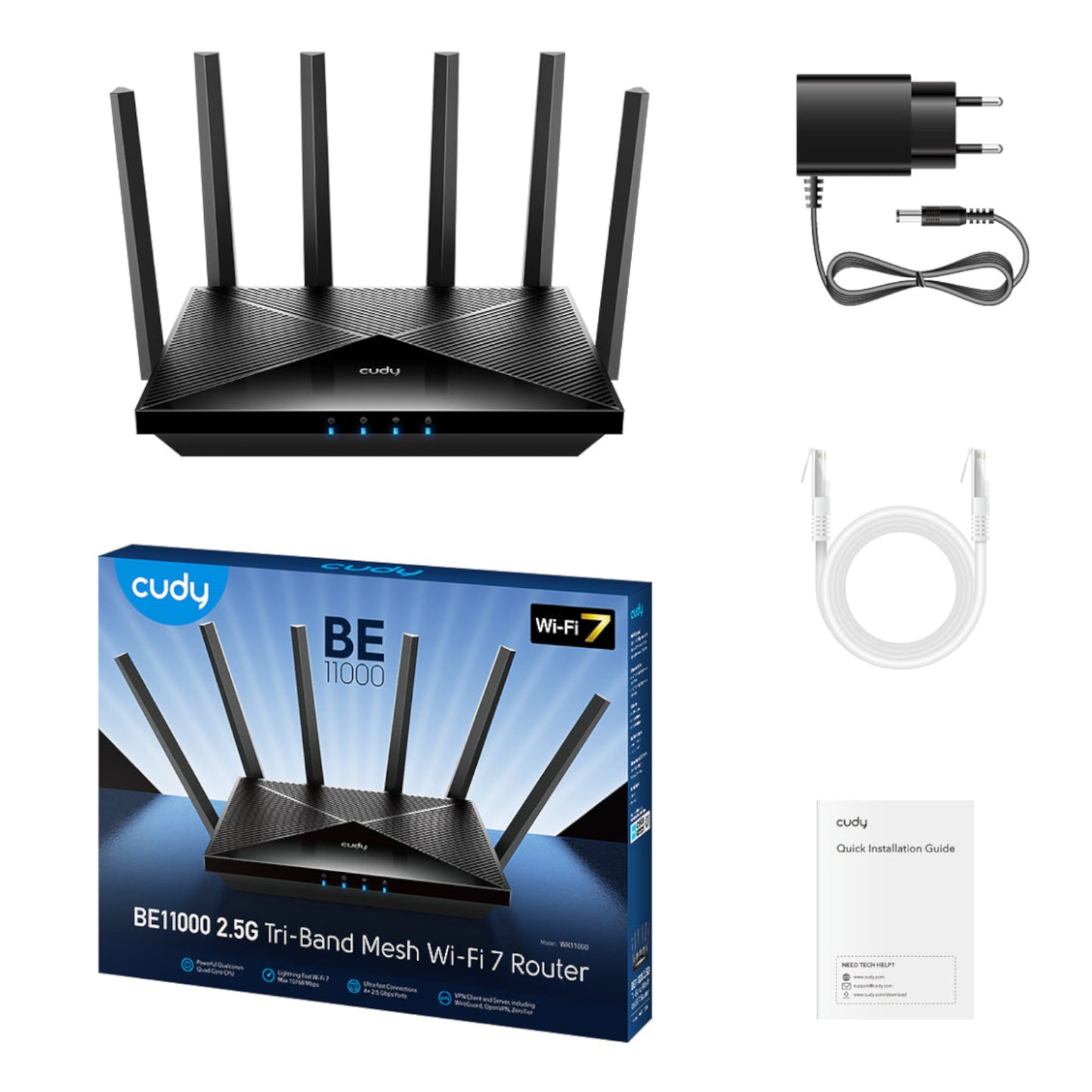 Cudy BE6500 Wi-Fi 7 Dual-Band Router with 2.5Gb WAN-Black - alternate product view 3