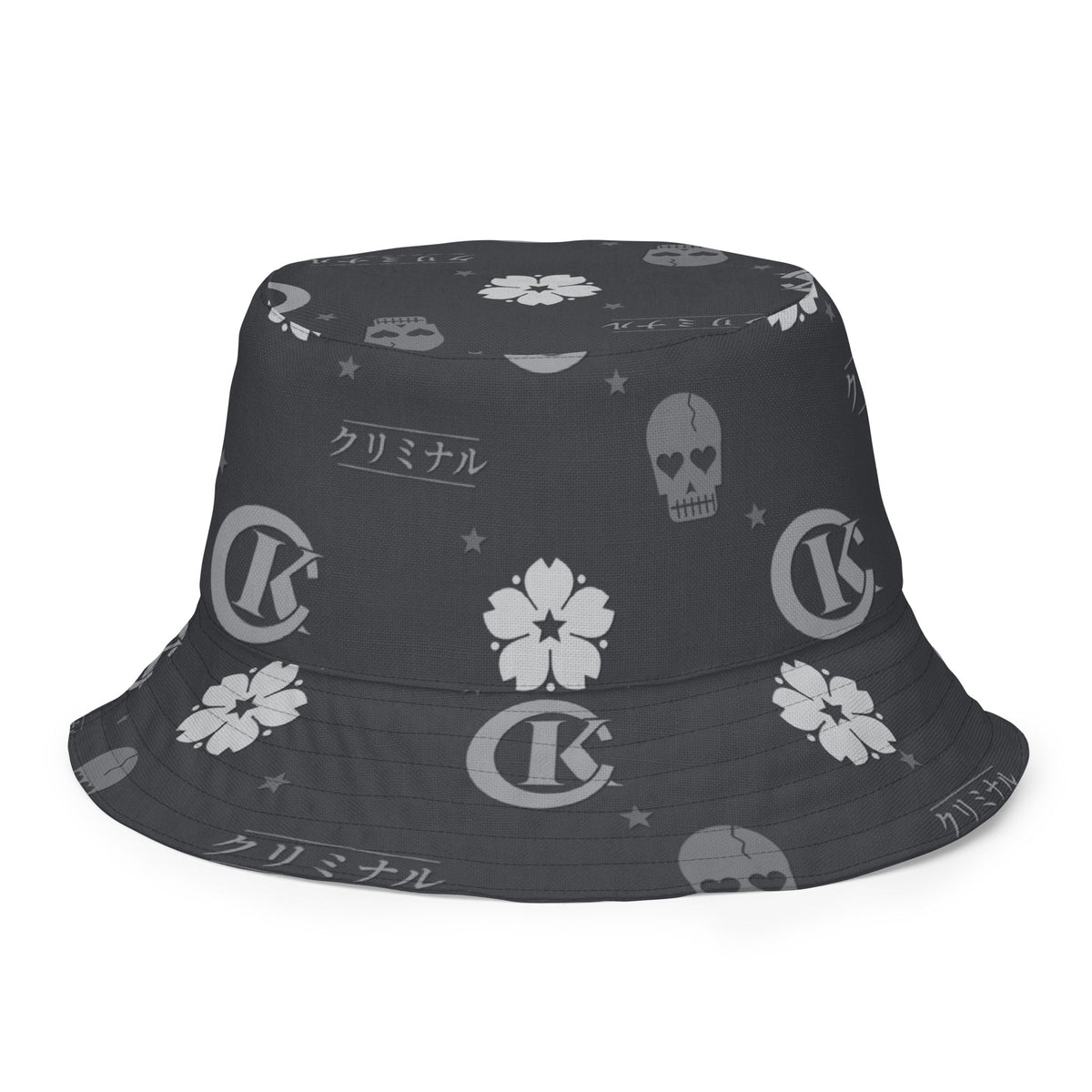 Kriminal "Grey Monogram" Reversible Bucket Hat – product view 3