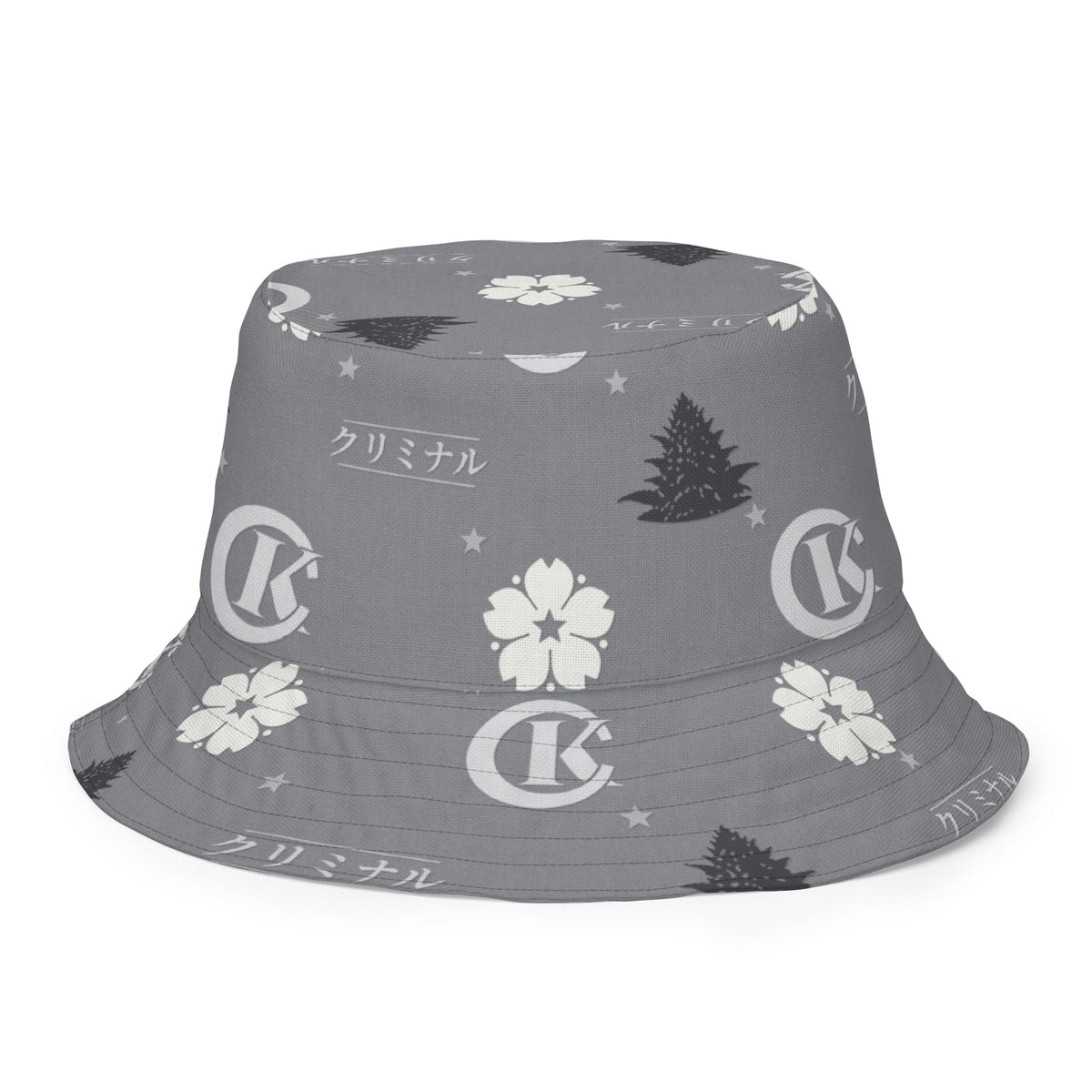 Kriminal "Grey Monogram" Reversible Bucket Hat – product view 2