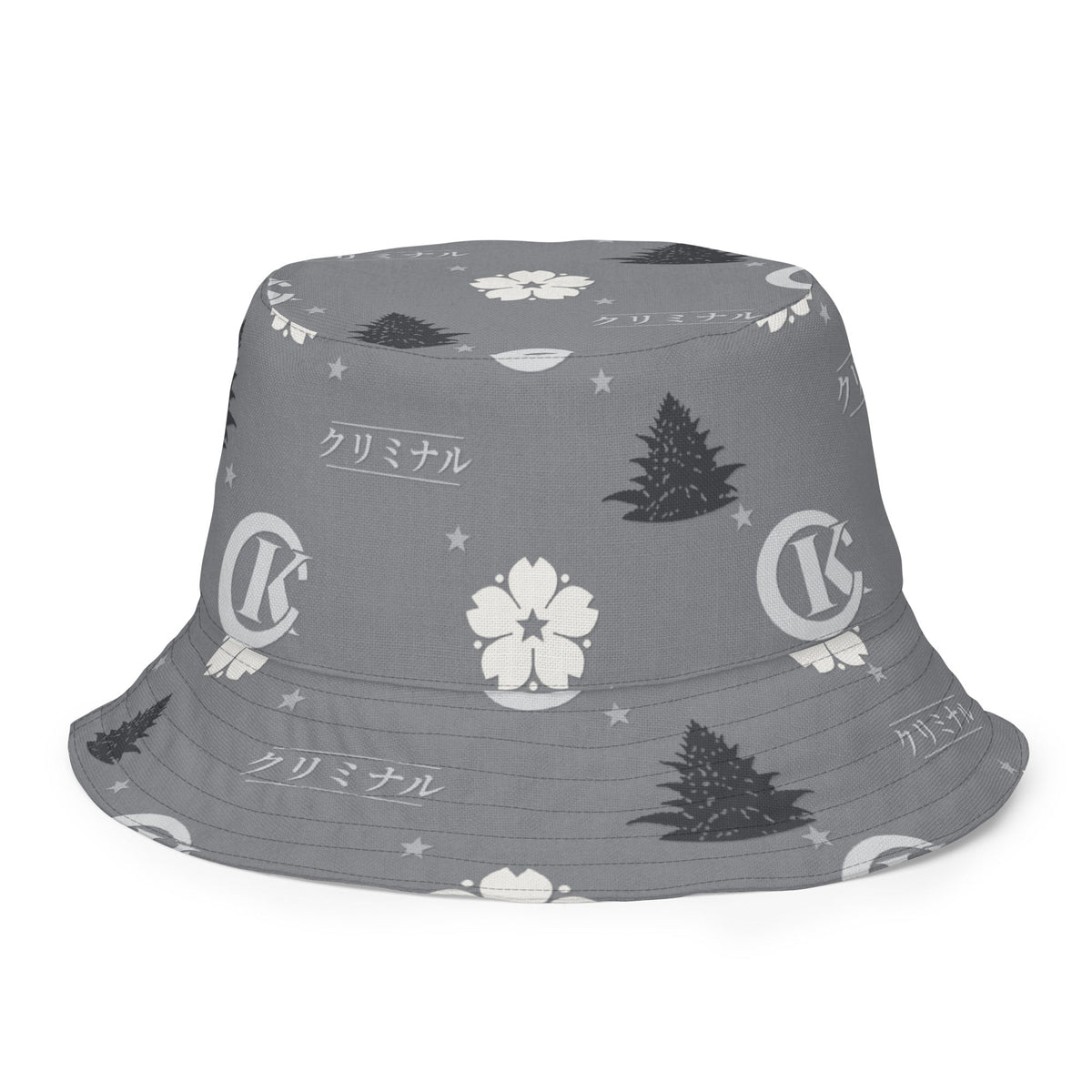 Kriminal "Grey Monogram" Reversible Bucket Hat – product view 1