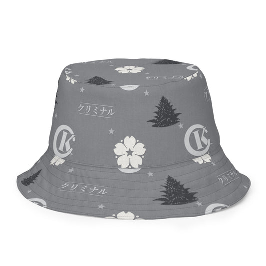 Kriminal "Grey Monogram" Reversible Bucket Hat – product view 1