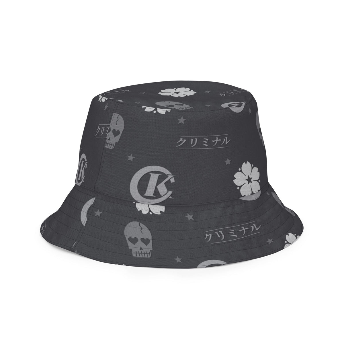 Kriminal "Grey Monogram" Reversible Bucket Hat – product view 5