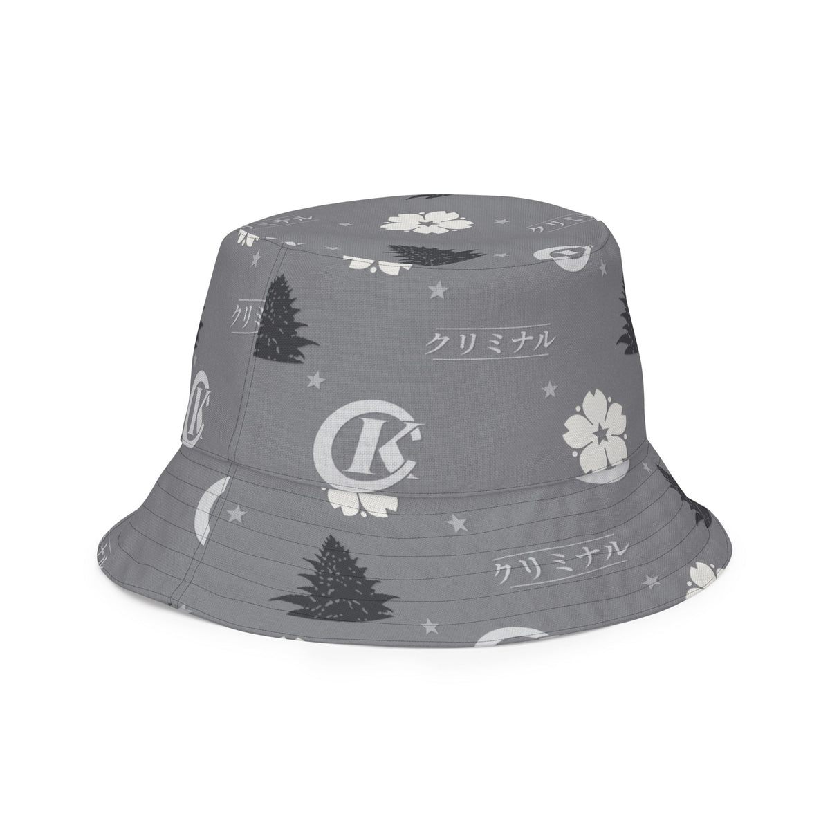 Kriminal "Grey Monogram" Reversible Bucket Hat – product view 4