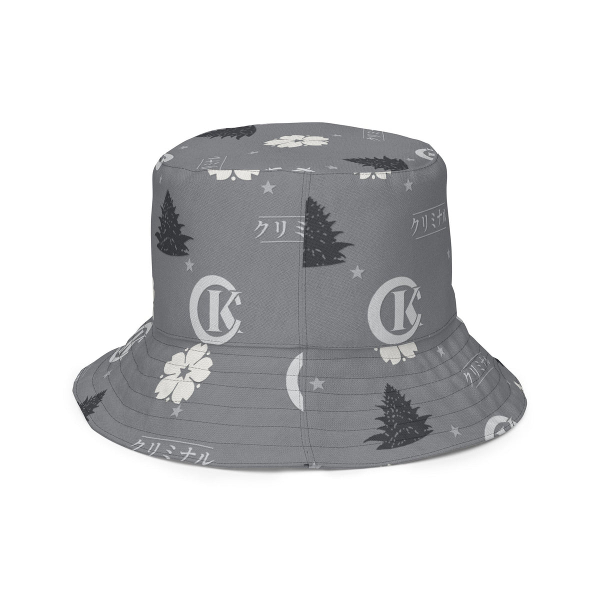 Kriminal "Grey Monogram" Reversible Bucket Hat – product view 7
