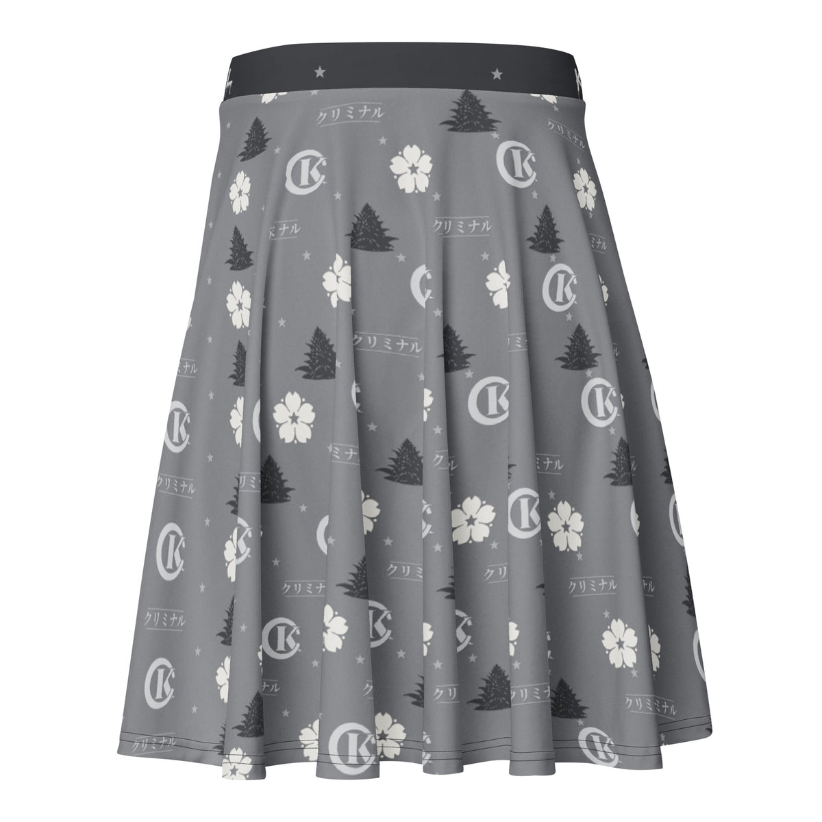 Kriminal "Grey Monogram" Skater Skirt – product view 2