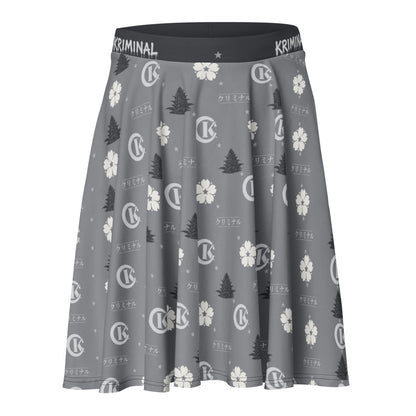 Kriminal "Grey Monogram" Skater Skirt – product view 1