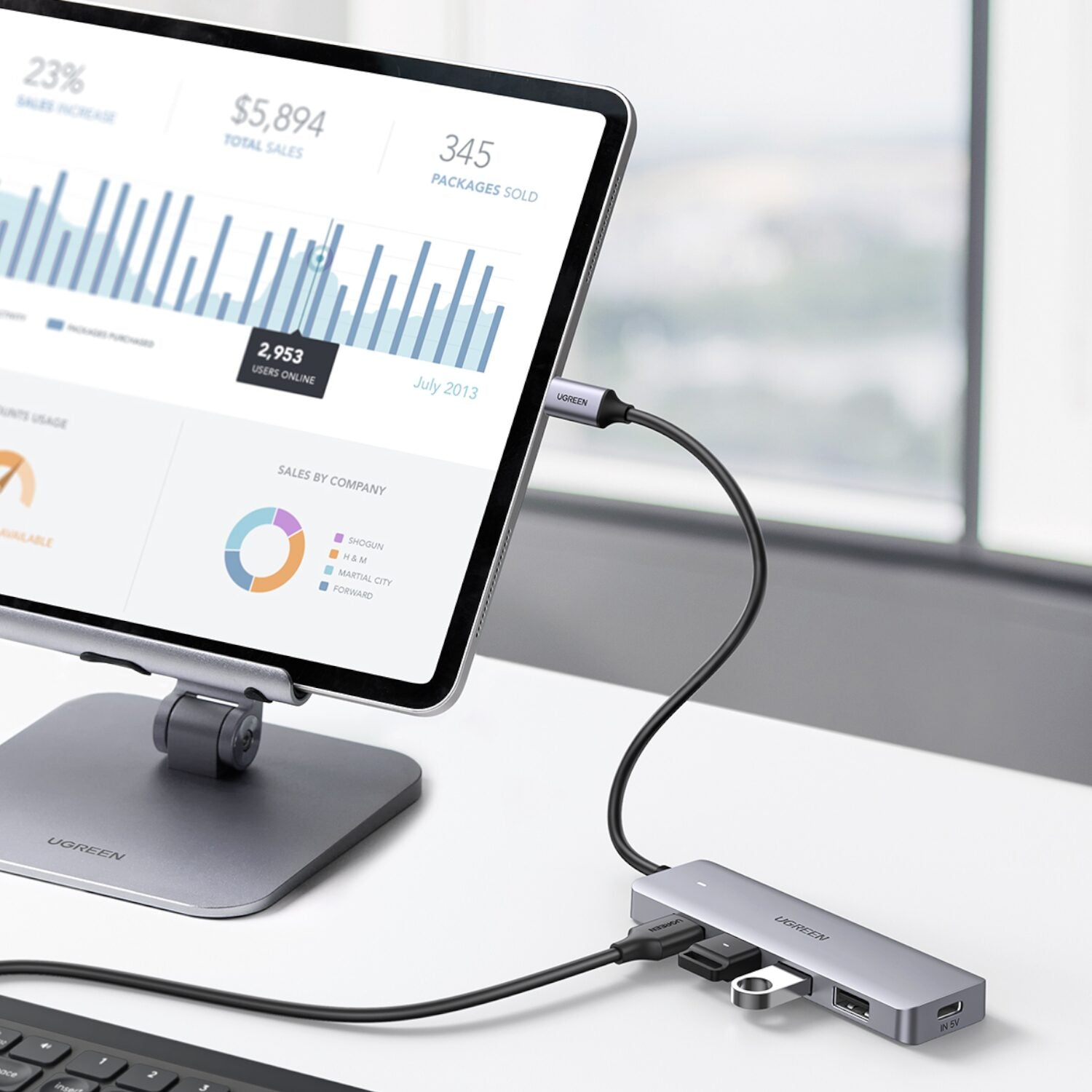 Ugreen 4-in-1 Type-C Hub - USB 3.0 - Type-C - alternate product view 4