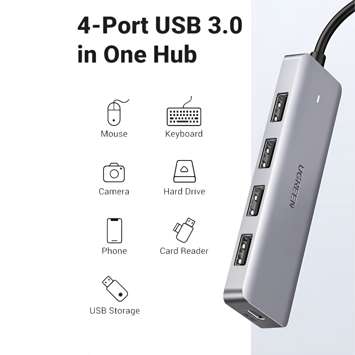 Ugreen 4-in-1 Type-C Hub - USB 3.0 - Type-C - alternate product view 3