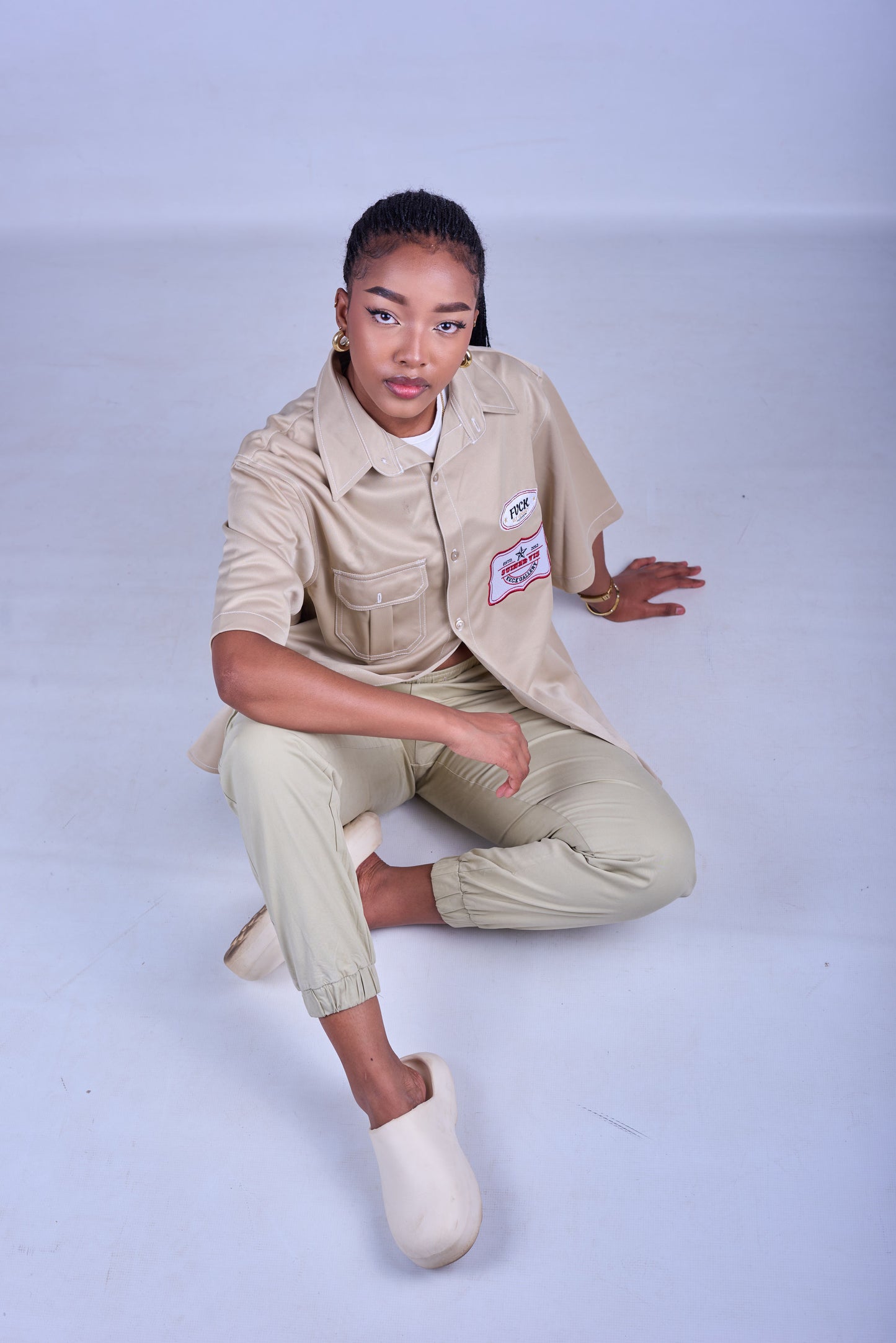 Love is War Khaki Short Sleeve Shirt