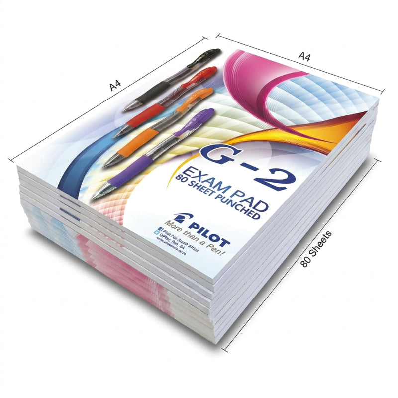 A4 Exam Pads - Punched - 80 Sheets