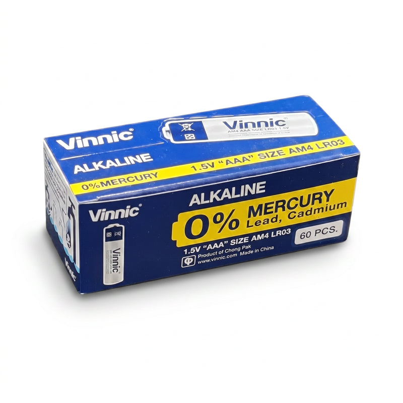 Vinnic Alkaline AAA Battery 1.5v - Box 60, Size AM4/LR03 - Image 2