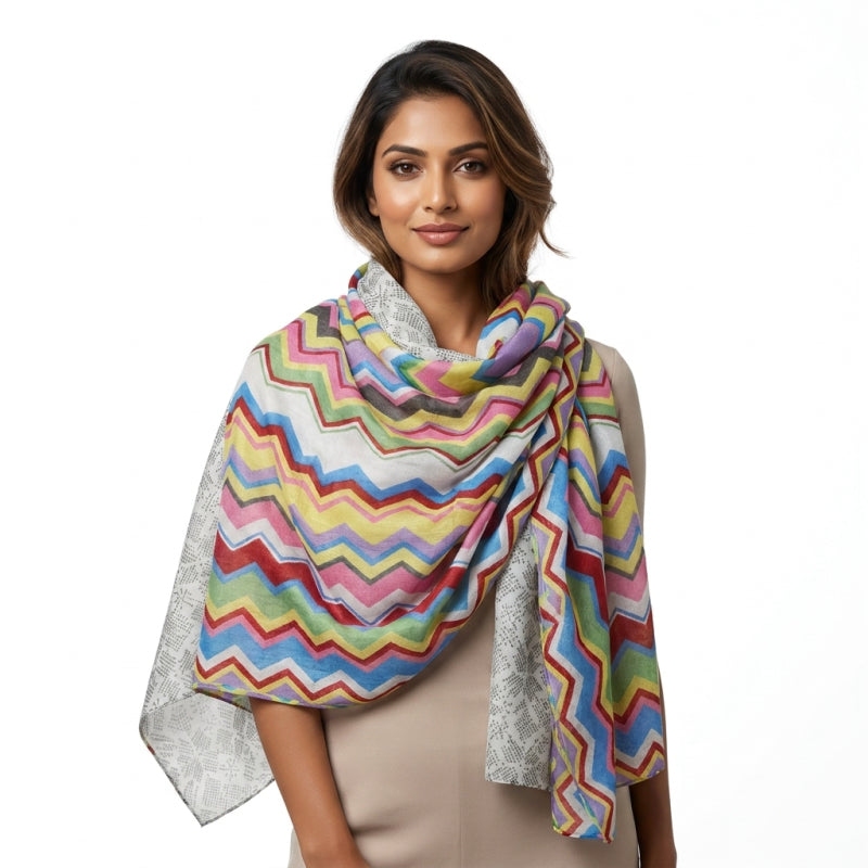 Scarf Chevron - Grey, +/ - 180x90 cm