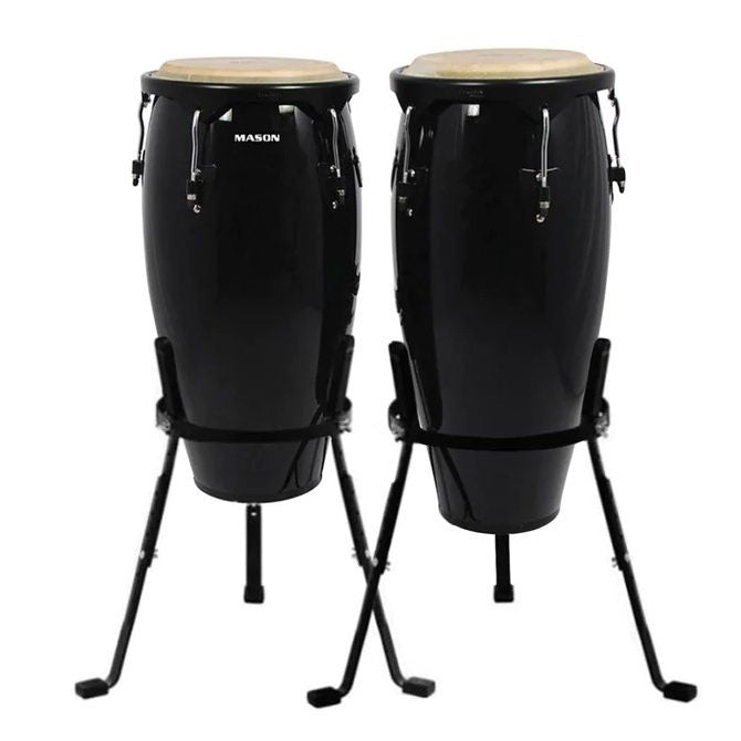 MASON 10+11 INCH FIBREGLASS CONGA SET BLACK