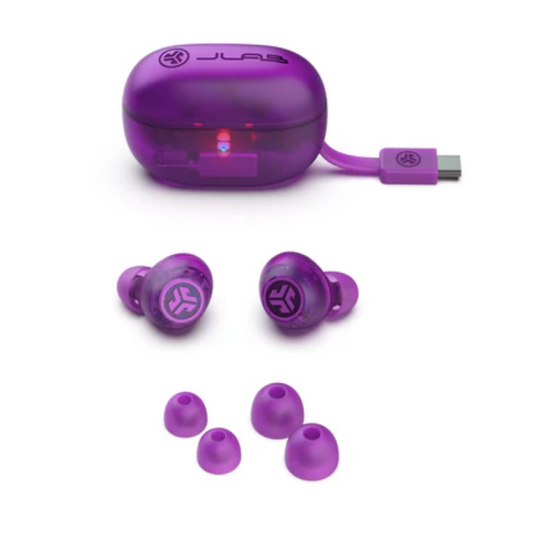 JLab Go Pop ANC True Wireless Earbuds Transparent Purple