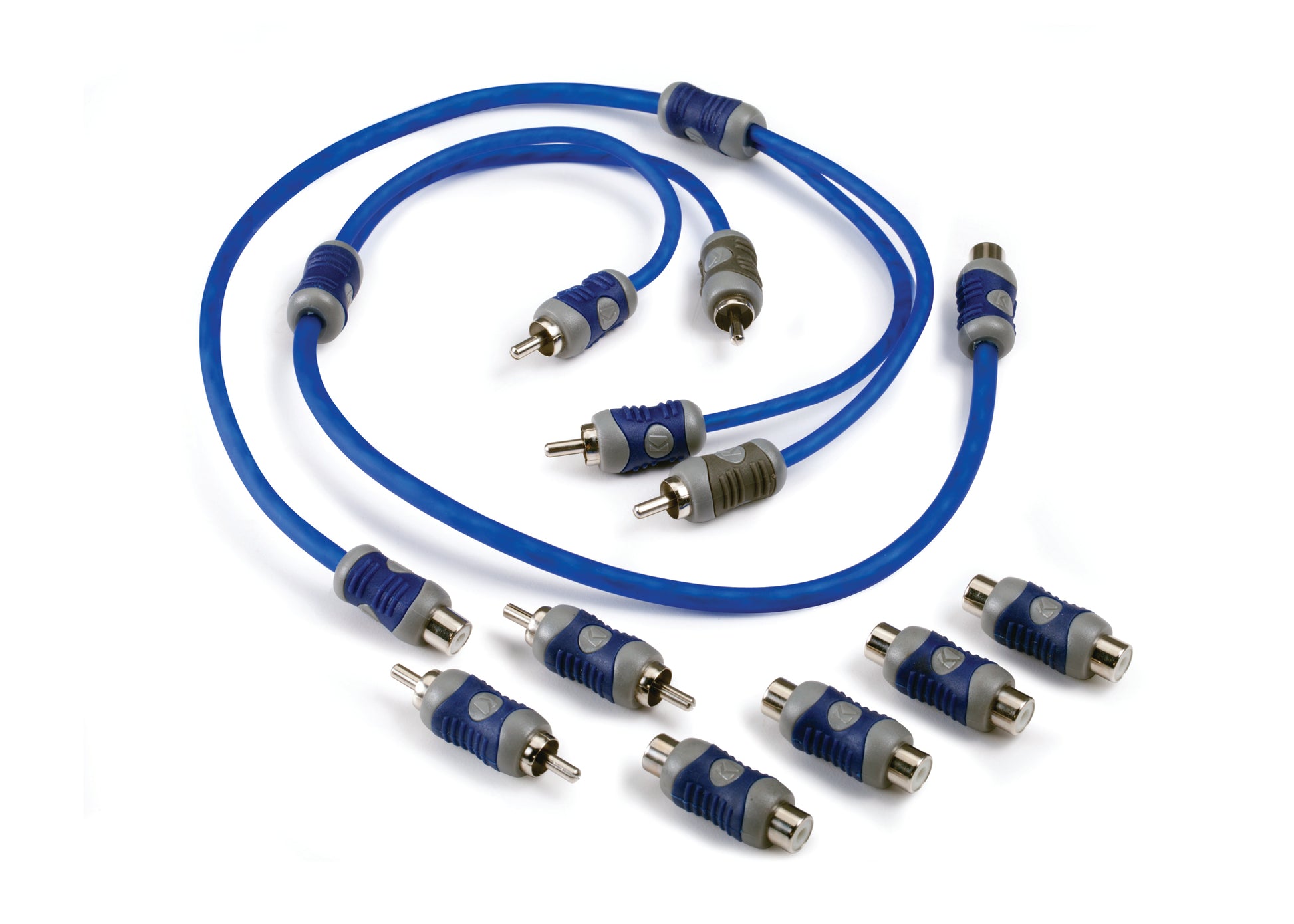 KICKER 46KIYFM Car Audio Amp Female Male RCA Y Adapter + Barrel Connectors KIYFM