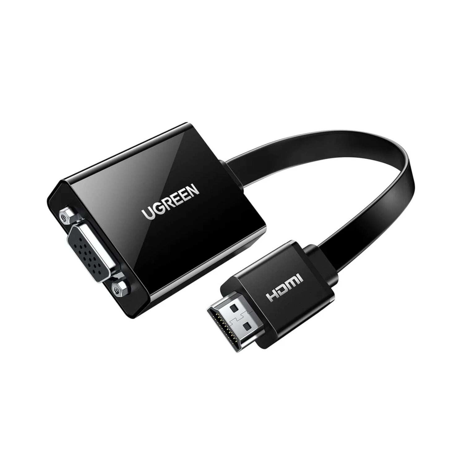 Ugreen HDMI to VGA Adapter, with 3.5mm Audio and Power Port - Black
