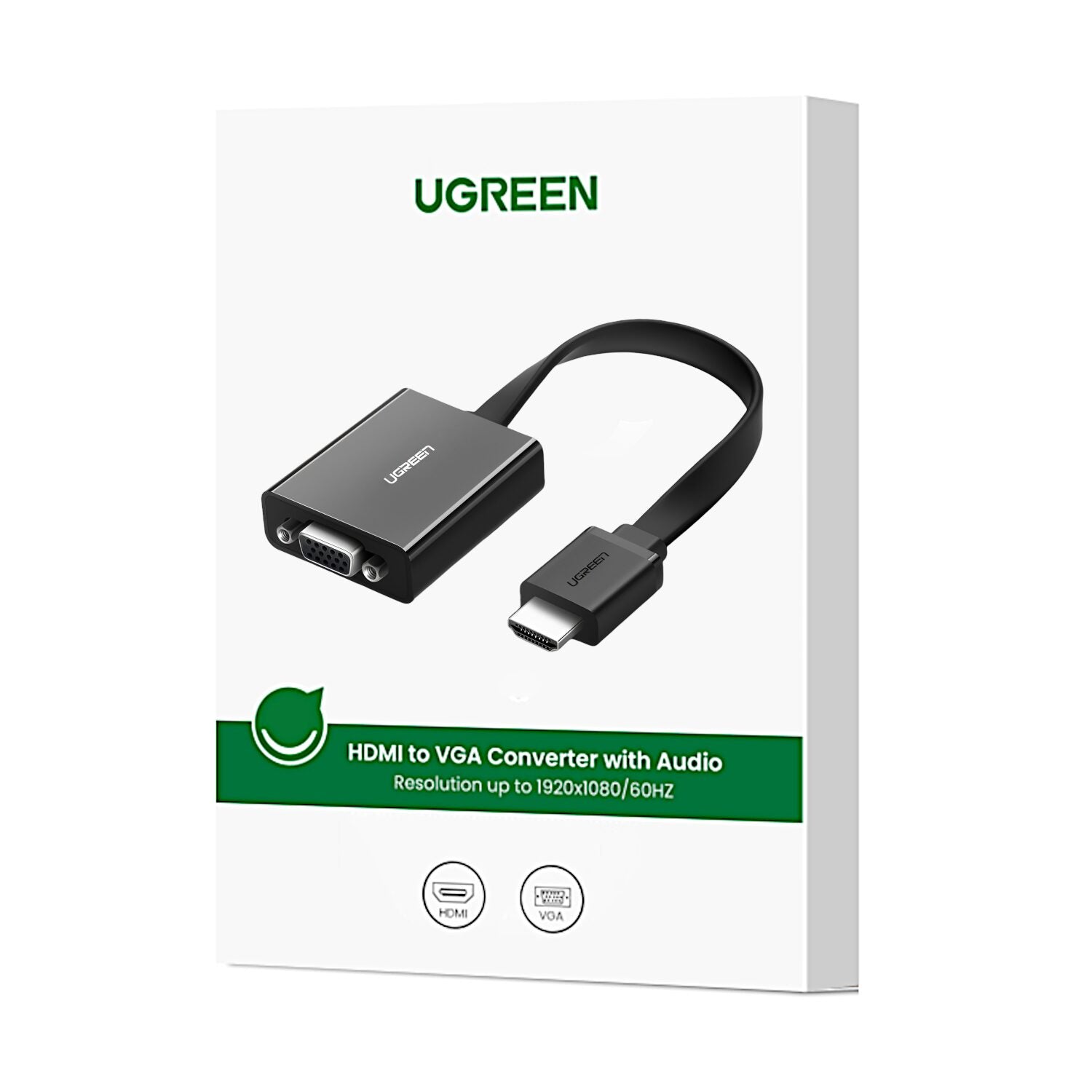 Ugreen HDMI to VGA Adapter, with 3.5mm Audio and Power Port - Black - alternate product view 5