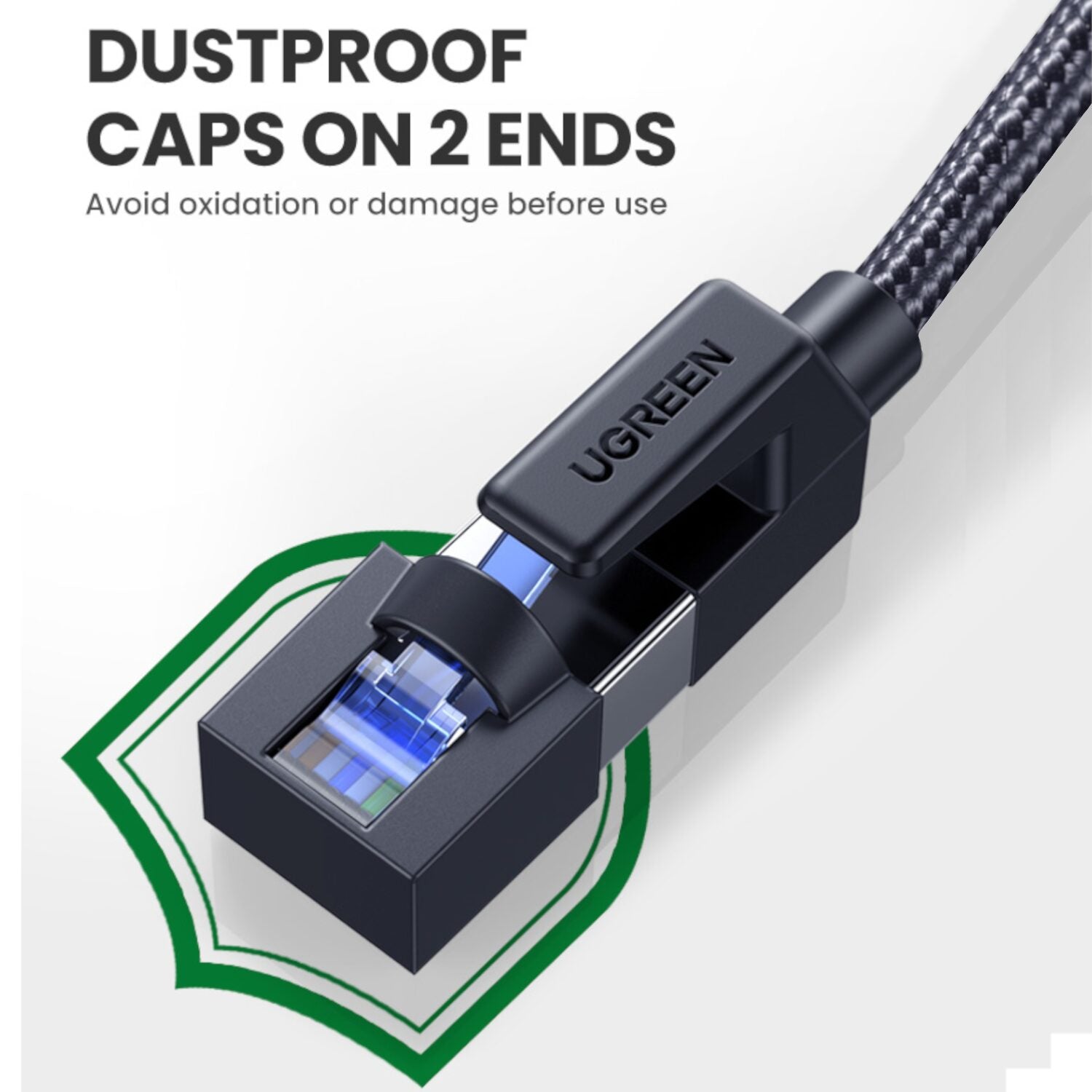 Ugreen Cat8 Nylon Braided Ethernet Cable - 40Gbps with Modular Plugs - 5m - alternate product view 4