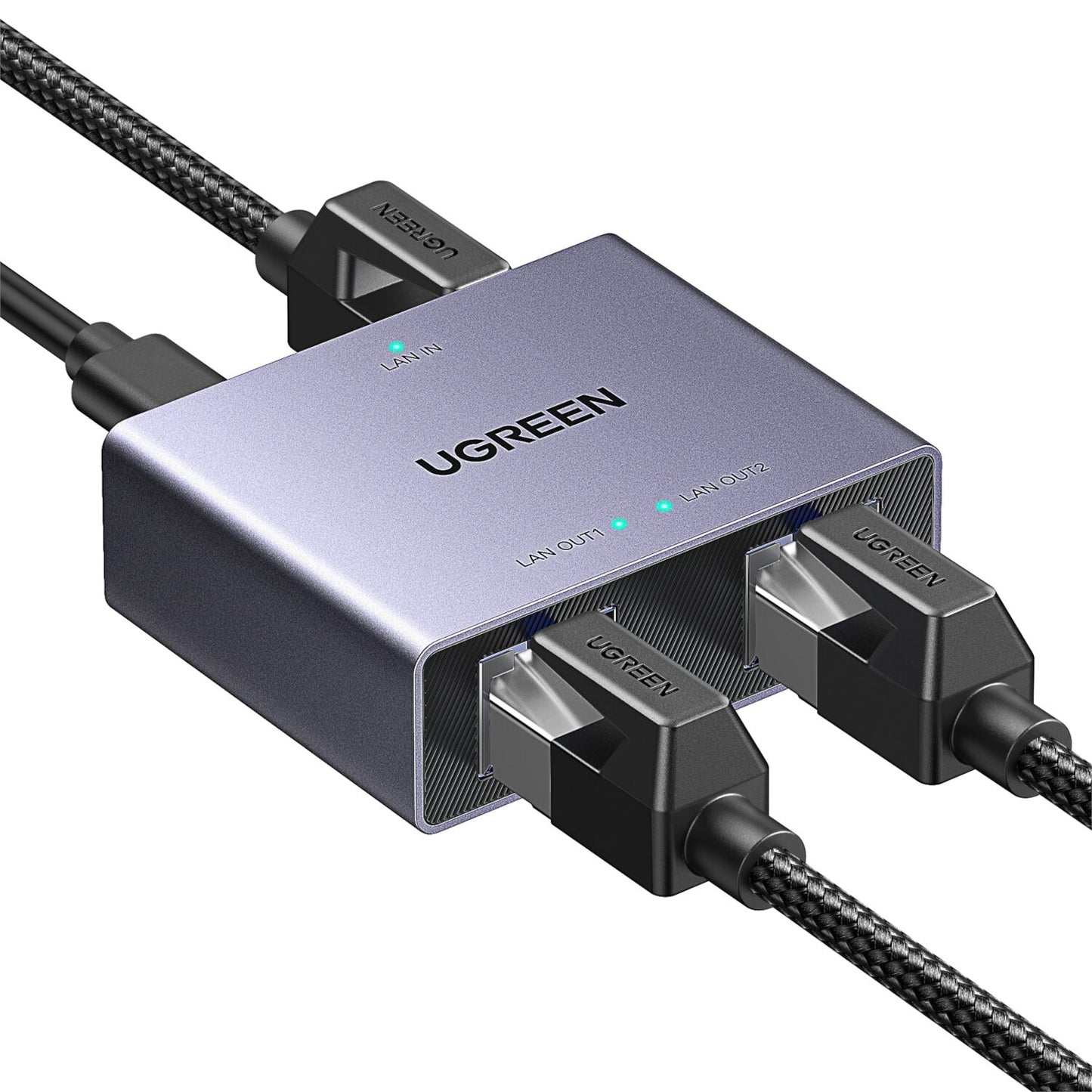 Ugreen 1-to-2 Gigabit Ethernet Splitter, 1000Mbps LAN Network Adapter - alternate product view 2