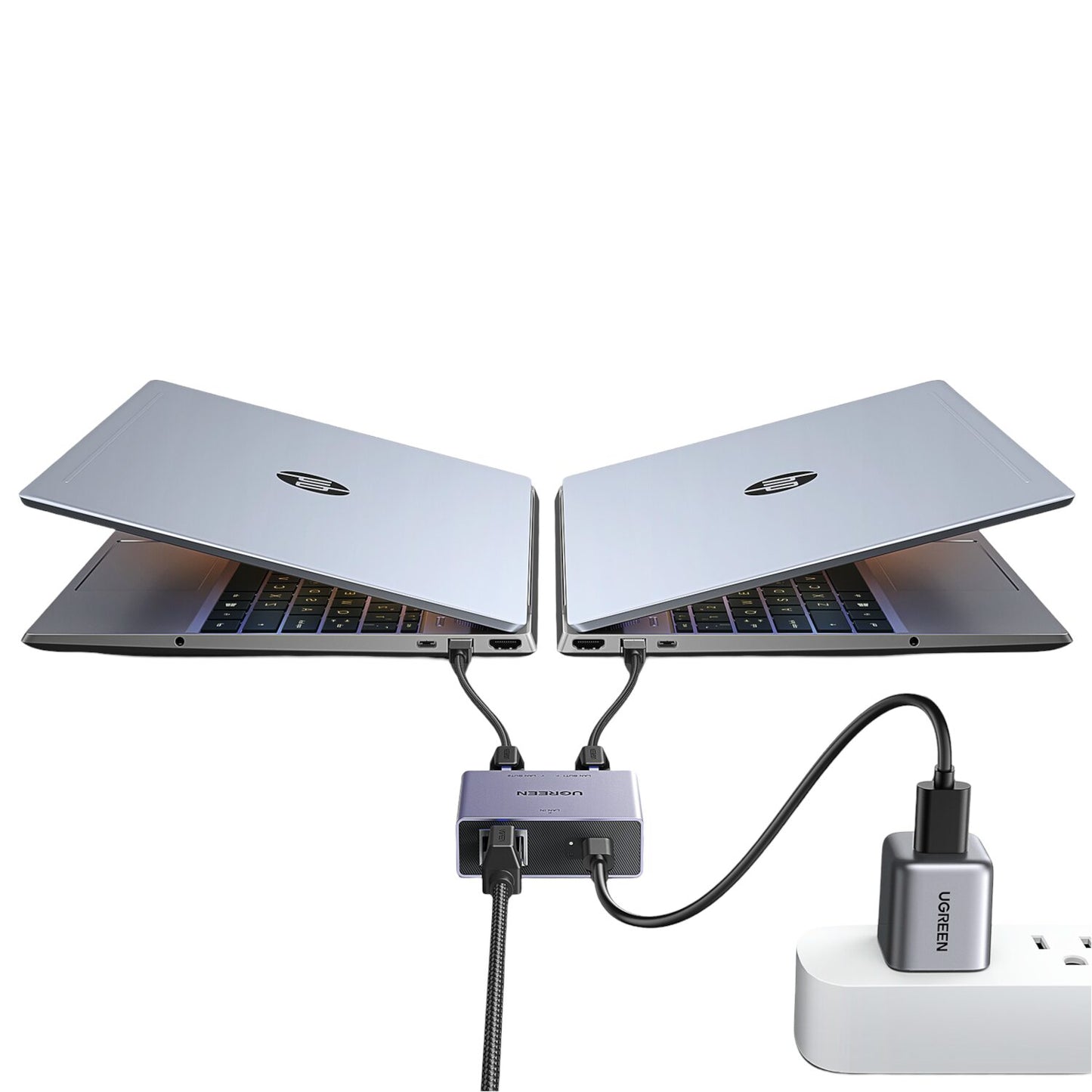 Ugreen 1-to-2 Gigabit Ethernet Splitter, 1000Mbps LAN Network Adapter - alternate product view 4