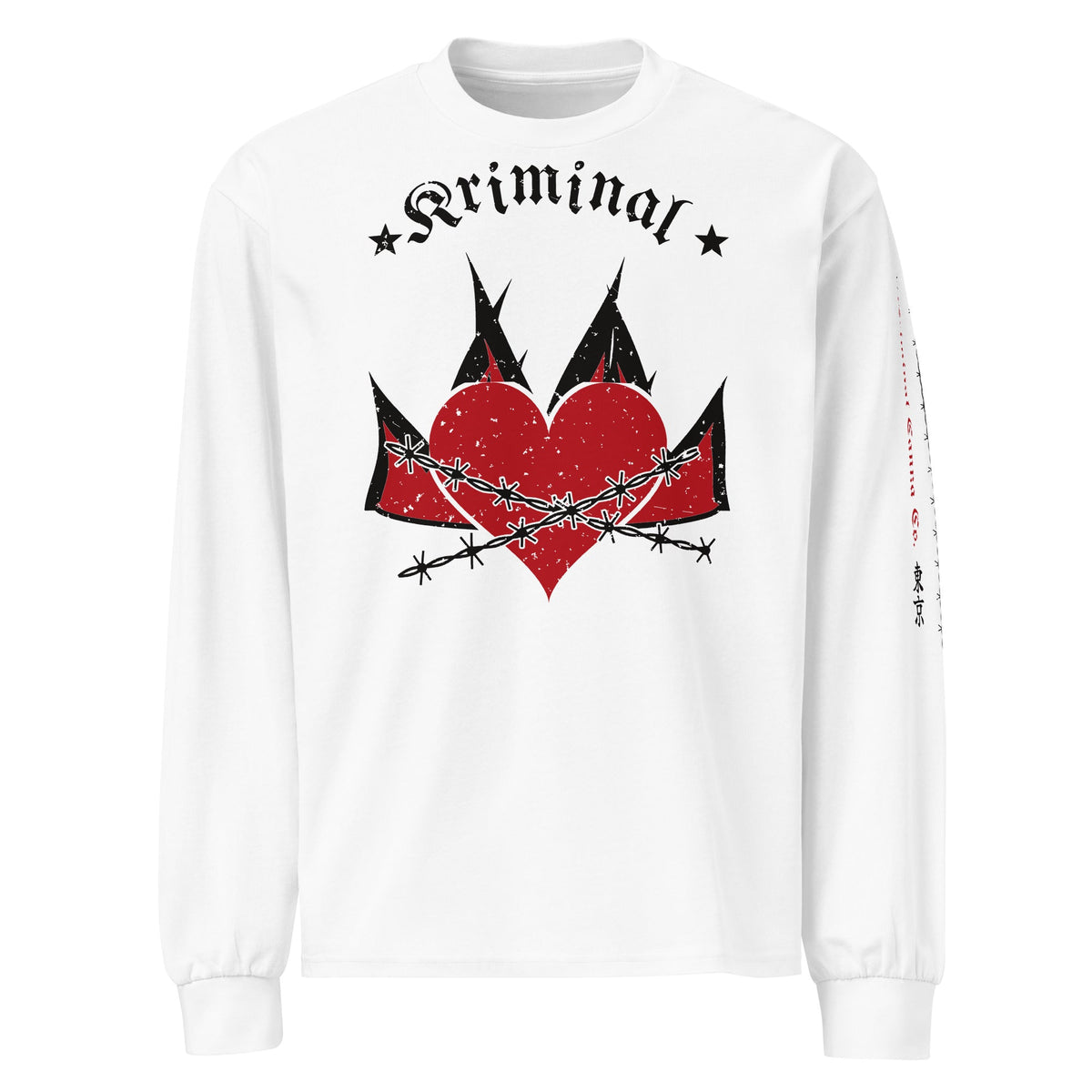 Kriminal "Burning Heart" Heavyweight Long Sleeve – product view 1
