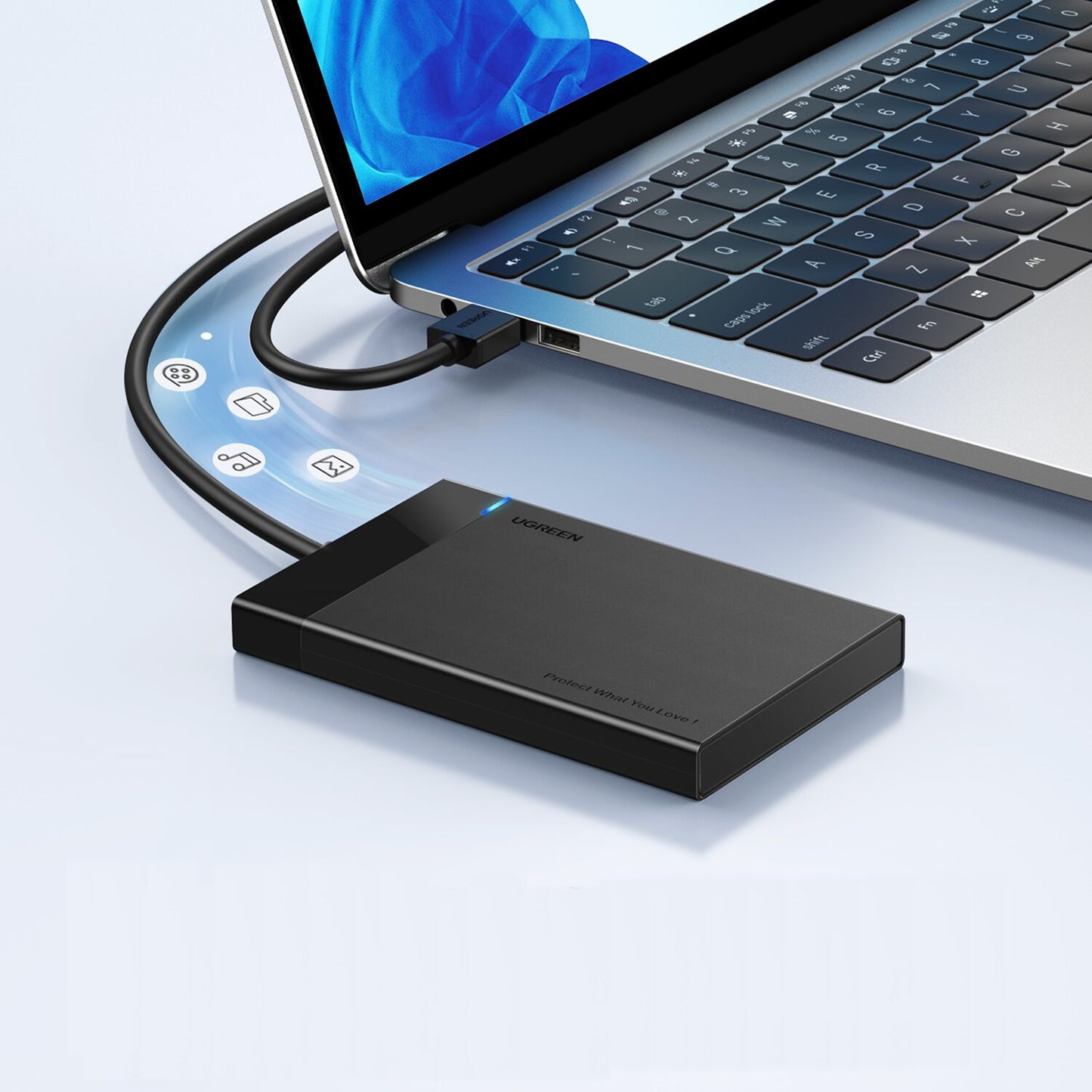 Ugreen USB 3.0 to 2.5” SATA Hard Drive Enclosure (Non-Detachable Cable) - alternate product view 4