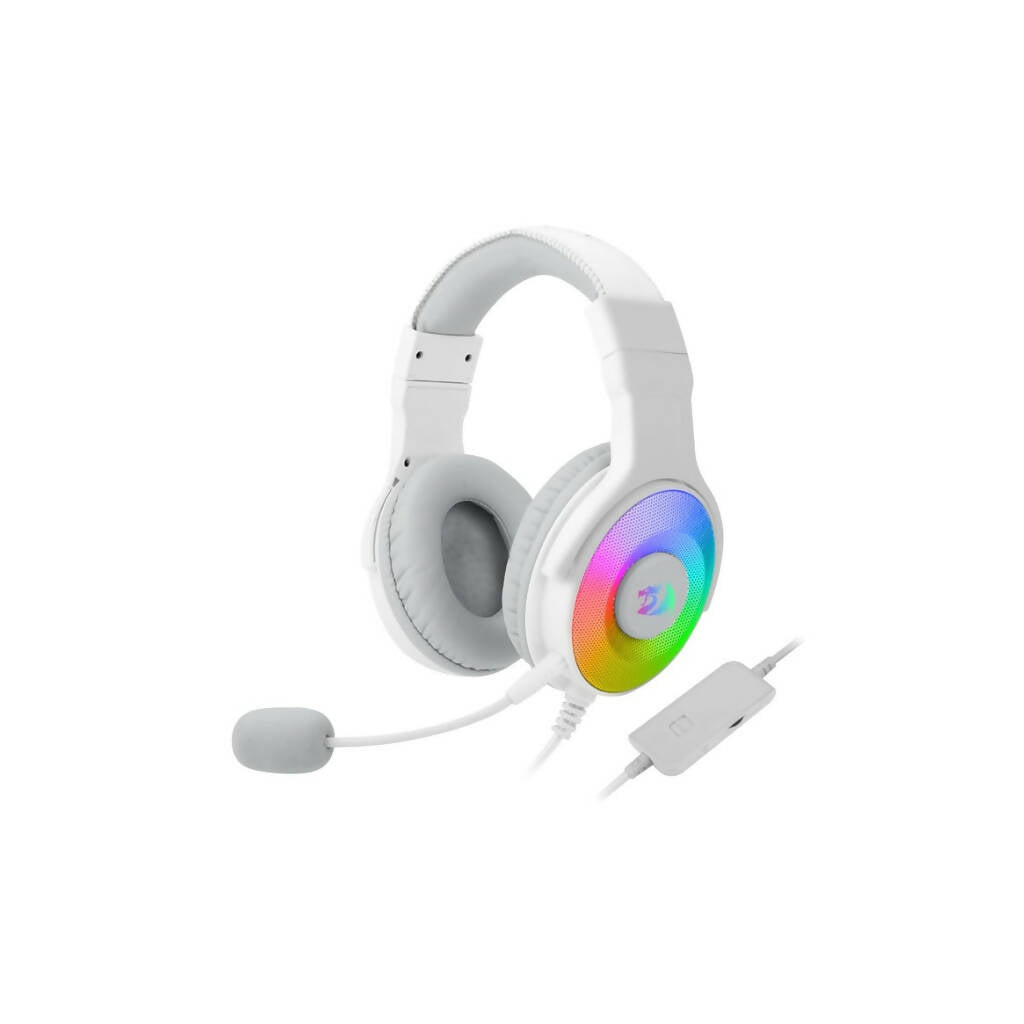 REDRAGON Over-Ear PANDORA USB (Power Only)|Aux (Mic & Headset) RGB Gaming Headset – White